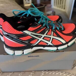 ASICS Women's Athletic Shoes - Coral and Black